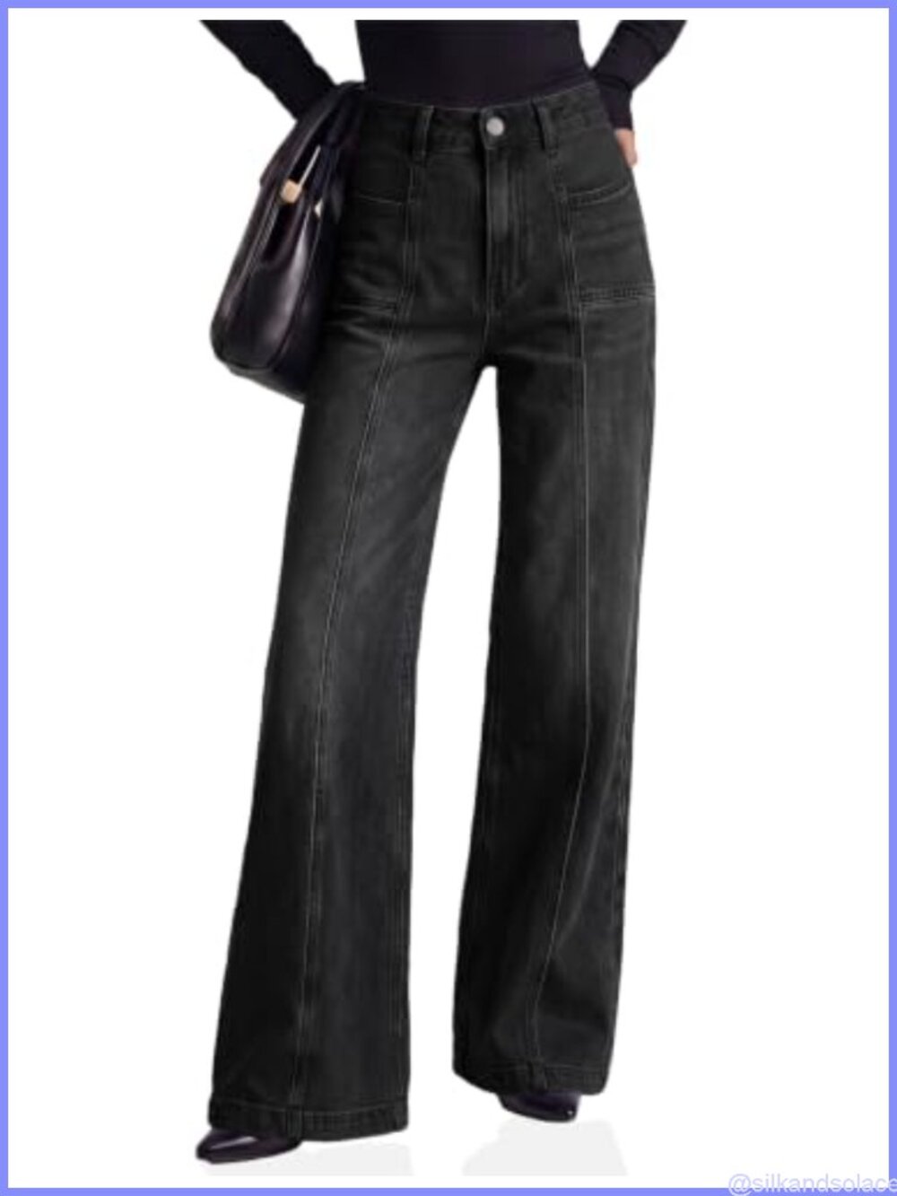 Women's High Waisted Flare Jeans Wide Leg Bell Bottom Denim